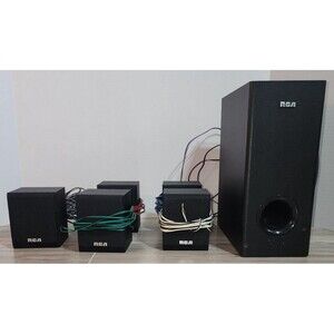 RCA Home Theater System Subwoofer RTD3133H w/ 5 Speakers 2 Front 2 Rear 1 Center